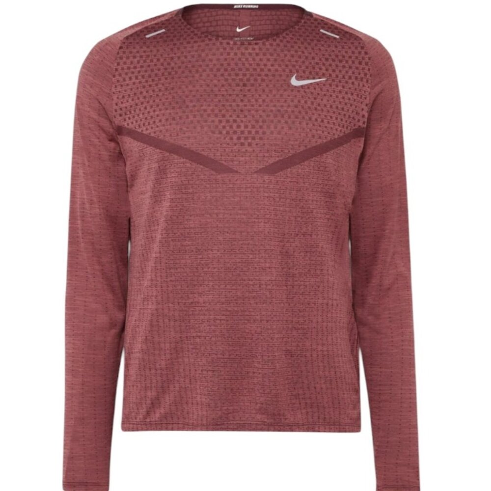 Nike Men's Night Maroon Dri-FIT ADV Techknit Ultra Long-Sleeve Running Shirt - L